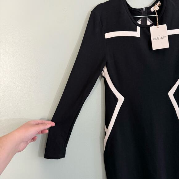 ECO SKIN Nikita Bodycon Mini Dress S Organic Cotton Party Evening Black USA NWT - Picture 3 of 9